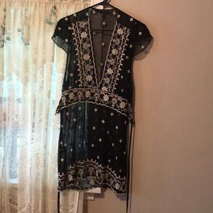 Sheer Lace and mesh sleeveless top